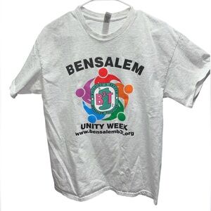 🧧 GILDAN Handmade Heather Light Gray Graphic Tee for B3T Unity Week FINAL PRICE